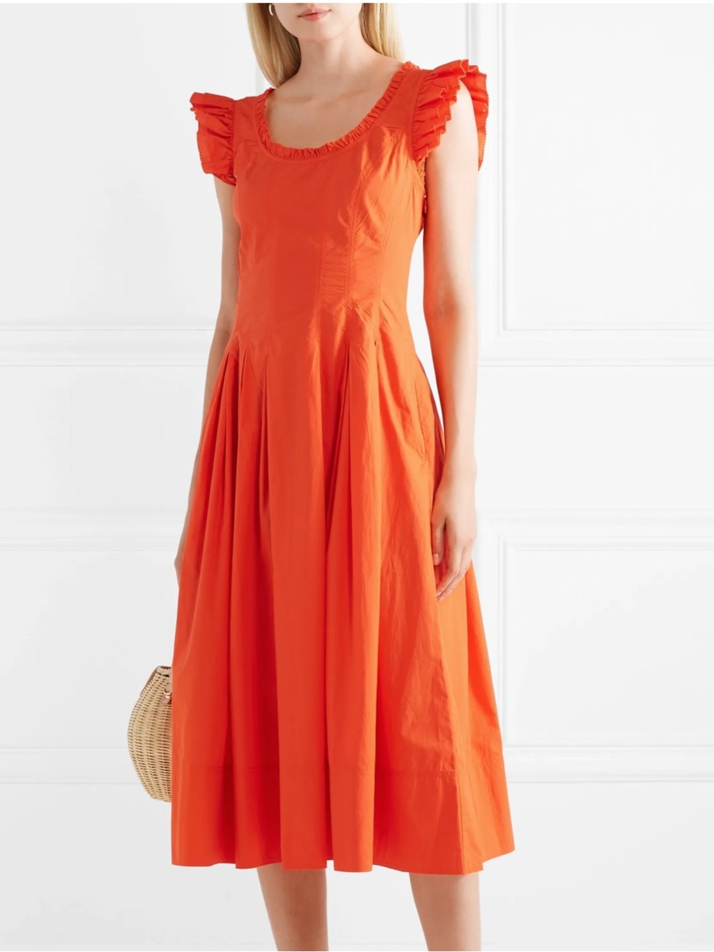 Ulla Johnson Camille lace back dress in orange size 0 EUC